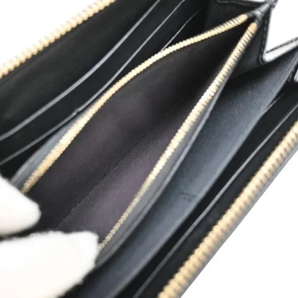 FENDI By The Way Logo Long Zip Around Wallet Leather Black - Picture 10 of 14